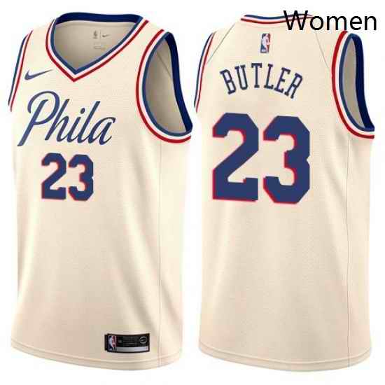 Womens Nike Philadelphia 76ers 23 Jimmy Butler Swingman Cream NBA Jersey City Edition